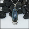 Rose cut labradorite pendant in sterling silver