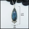 Rose cut labradorite pendant in sterling silver