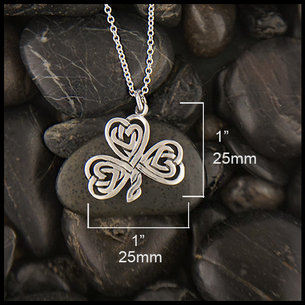 Silver Shamrock Pendant 1" x 1"
