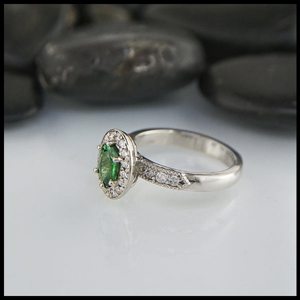 tsavorite and diamond ring
