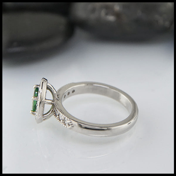 white gold and tsavorite ring