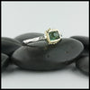 Rose cut green tourmaline ring in silver and gold