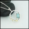 Blue Tourmaline Pendant in Sterling Silver and 18K Yellow Gold