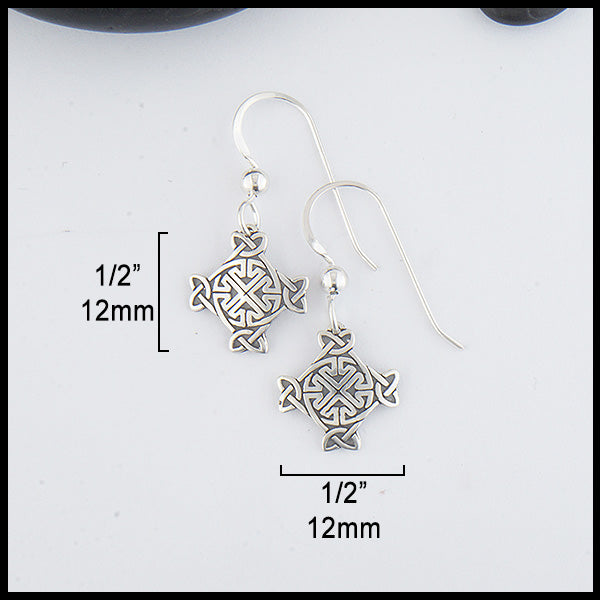 McDurnan Cross Earring Dimensions 1/2 inch long by 1/2 inch wide