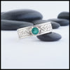 Josephine's Knot Band in 14K White Gold with Emerald
