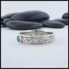 Josephine's Knot band in 14K White Gold with Emerald