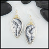 Dendritic Opal earrings in silver and gold