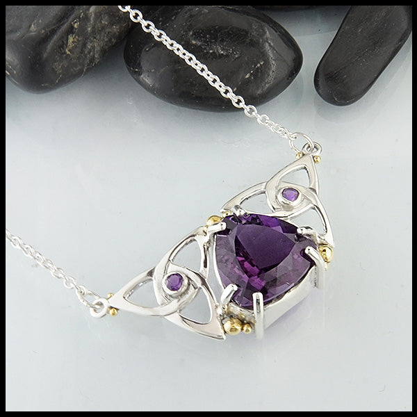 Walker Metalsmiths Amethyst Trinity Necklace