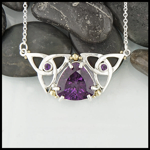 Trilliant Amethyst Necklace by Walker's Celtic Jewelry
