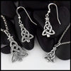 Sterling Silver Celtic Christmas Tree Pendant and Earring Set