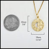 Gold Sun Compass 22mm Long by 18mm wide
