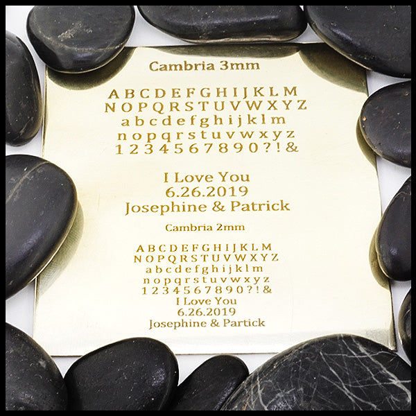 Cambria example font 3mm and 2mm