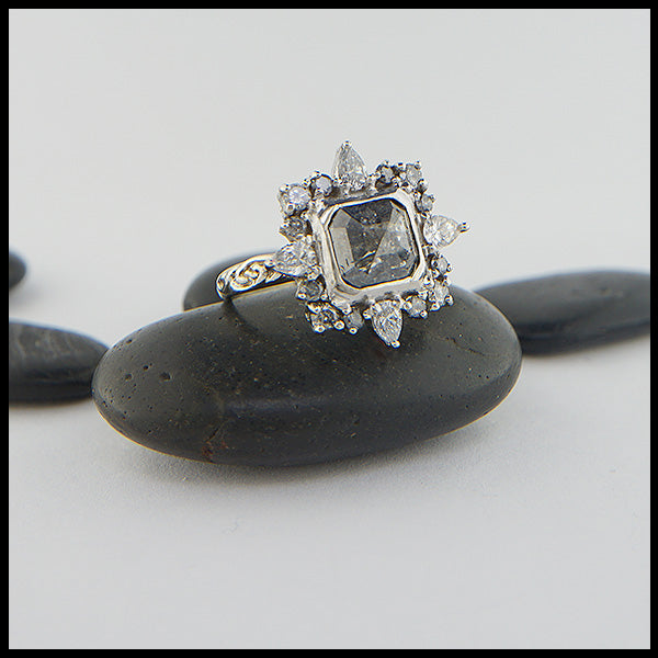 salt and pepper diamond ring