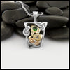 Silver and Gold Tsavorite Frame Pendant