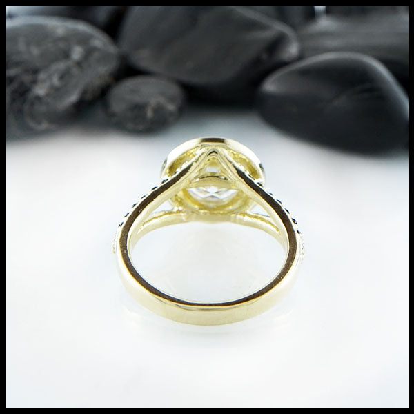 Reverse view of Black Diamond Halo Ring
