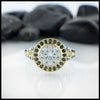 Moissanite Halo Ring by Walker Metalsmiths