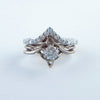 Chevron stacking band shown with R98 Wedding Set