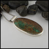Azurite pendant in silver