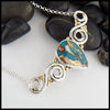 Oyster Turquoise Bar Pendant in silver and gold