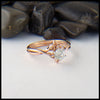 Interlocking Trinity Knot Wedding Set in 14K Rose gold with reclaimed diamond