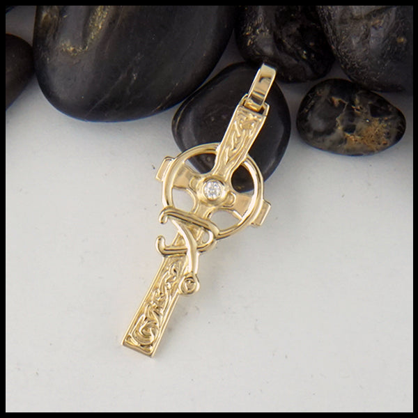 Celtic Nurses Cross in Gold