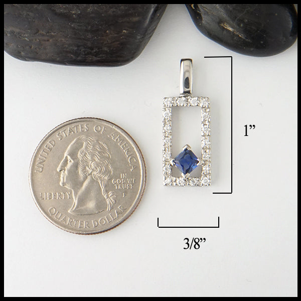 Pendant measures 1" by 3/8"