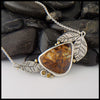 Boulder Opal and Citrine Leaf Bar Pendant in Sterling Silver