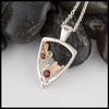 Garnet Ivy Pendant in silver and gold
