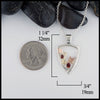 Garnet Ivy Pendant in silver and gold measures 1 1/4" by 3/4"
