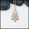 Blue Topaz  Pendant in 14K Rose and White Gold