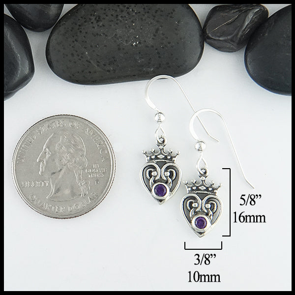 luckenbooth earring dimensions 16mm long by 10mm wide