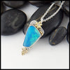 Floral Opal Doublet Pendant in sterling silver and 18K yellow gold