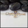 Large Celtic Cross with Ivy in Sterling Silver, 14K Rose Gold, and 18K Yellow gold with Amethyst