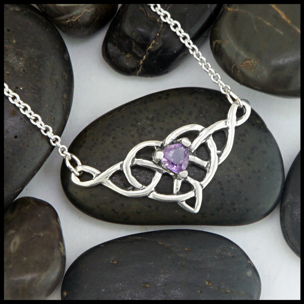 amethyst heart knot