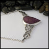 Ruby Ivy Bar Pendant in silver and gold