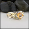 Princess Cut Orange Sapphire Ring by Walker Metalsmiths