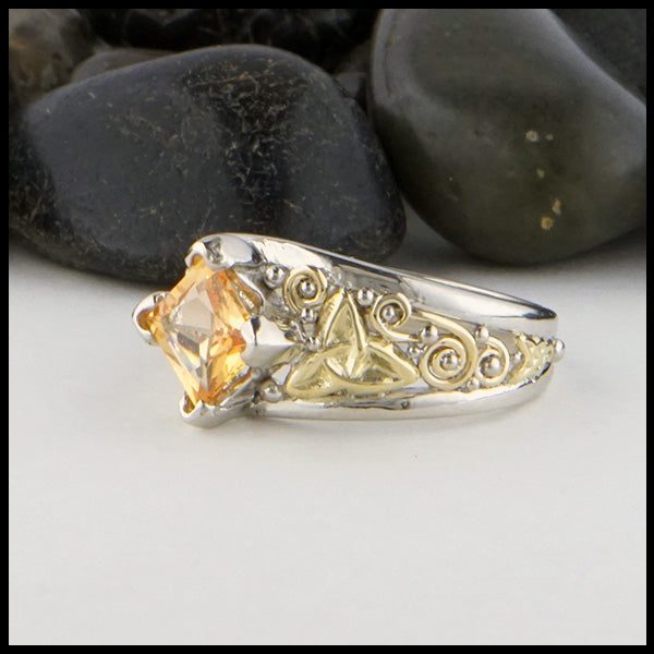 Celtic Orange Sappire ring