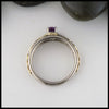 Profile view of purple sapphire ring