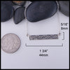 Key Pattern Bar Necklace measures 1 3/4" by 5/16"