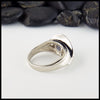 Reverse view of Custom Blue Sapphire ring in 14K White gold