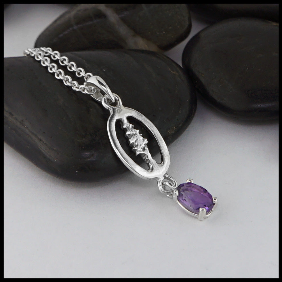 pine tree pendant with amyethst