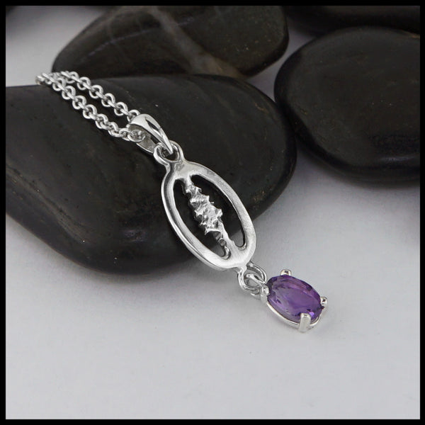 pine tree pendant with amyethst