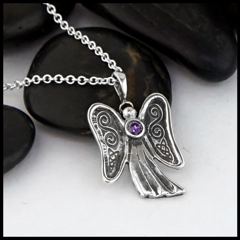 amethyst angel pendant 