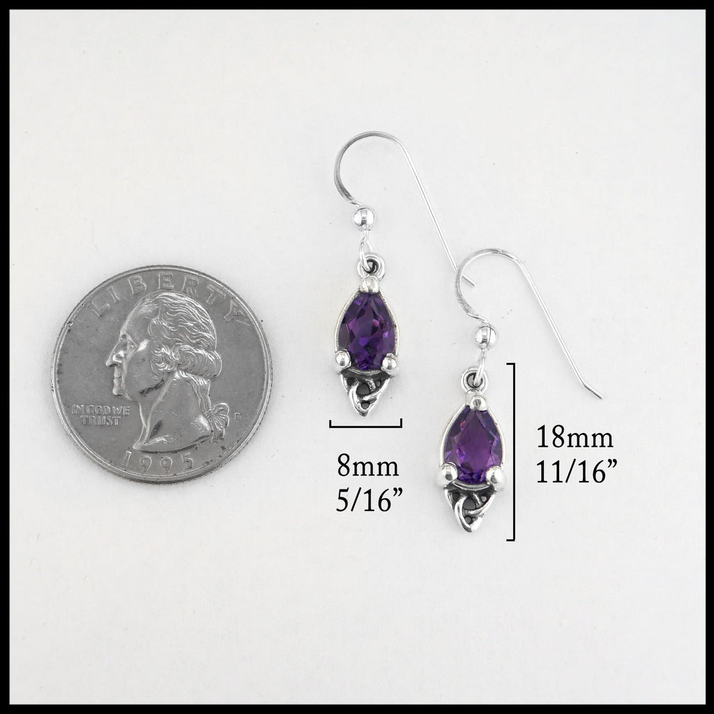 length 18mm 11/16" width 8mm 5/16" earrings