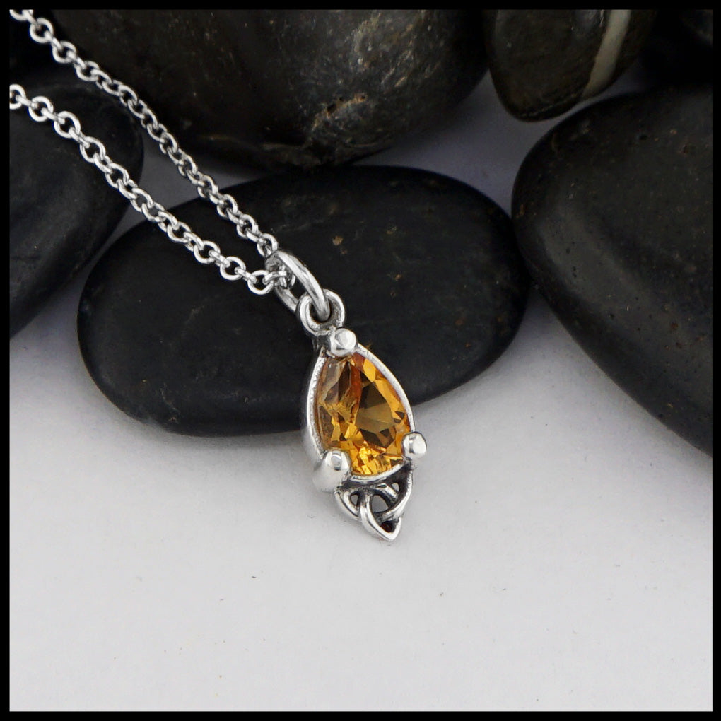celtic goddess pendant with citrine 