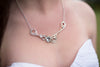 Aquamarine & Spiral Custom Bar Pendant in Silver and Gold
