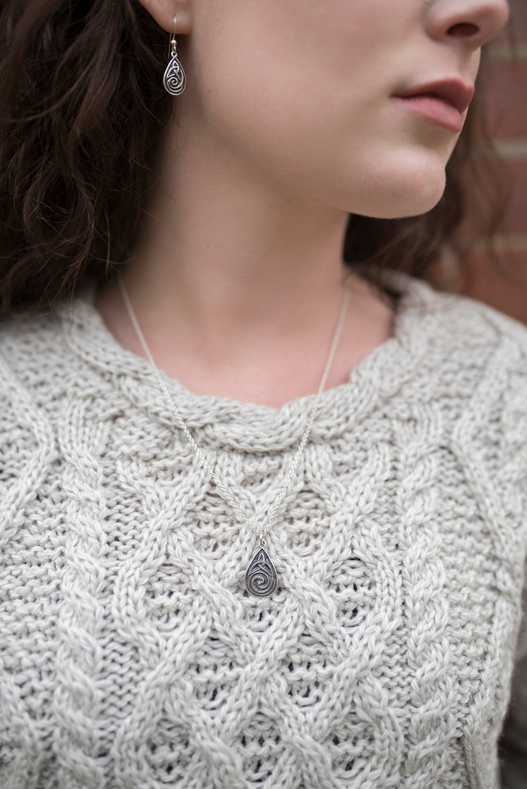 trinity silver earrings