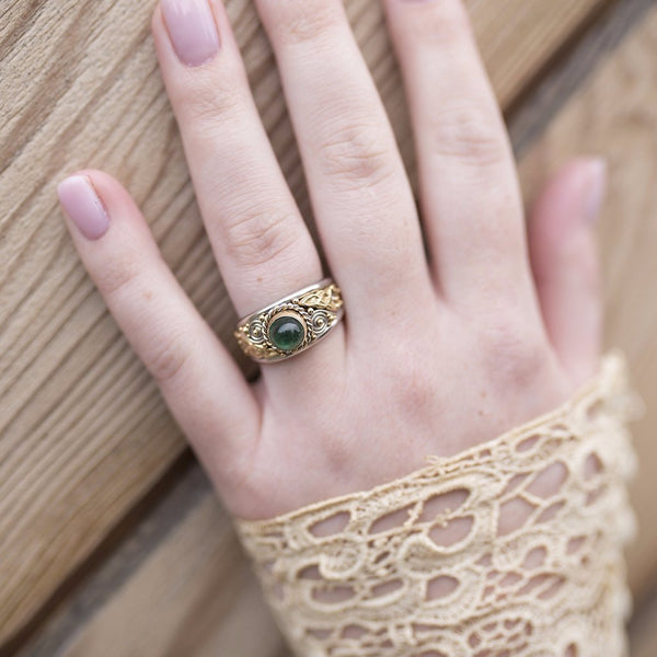 Emerald Celtic Engagement Ring