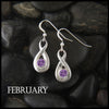 February Birthstone Celtic Eternity Earring in Silver