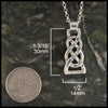 Men's Josephine knot pendant measures 1 3/16" by 1/2"